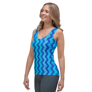 Whimsy FIt "Zig Zag" Tank Top with Pomeranian - Whimsy Fit Workout Wear