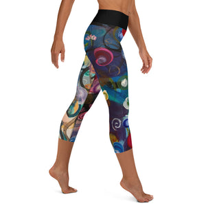 "Breeze" Abstract Print Yoga Capri Leggings - Whimsy Fit Workout Wear