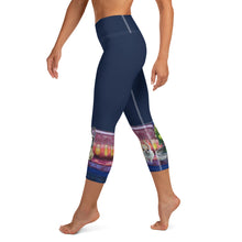 Load image into Gallery viewer, Whimsy Fit Navy "Salon Dogs" Yoga Capri Leggings