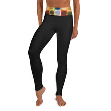 Load image into Gallery viewer, "Circles" Waistband on Black Yoga Leggings - Whimsy Fit Workout Wear