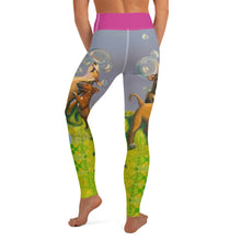 Load image into Gallery viewer, "Bubbles" Yoga Leggings with Staffordshire Bull Terriers - Whimsy Fit Workout Wear