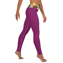 Load image into Gallery viewer, "Circles" Waistband on Purple Yoga Leggings - Whimsy Fit Workout Wear