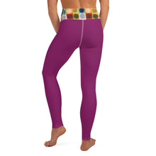 Load image into Gallery viewer, "Circles" Waistband on Purple Yoga Leggings - Whimsy Fit Workout Wear