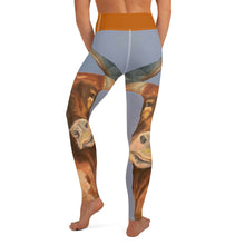 Load image into Gallery viewer, Whimsy Fit "2 Horns" Yoga Leggings with Burnt Orange Waistband - Whimsy Fit Workout Wear