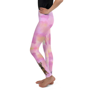 Whimsy Fit “Cotton Candy - Party Dog” Girls Leggings - Whimsy Fit Workout Wear