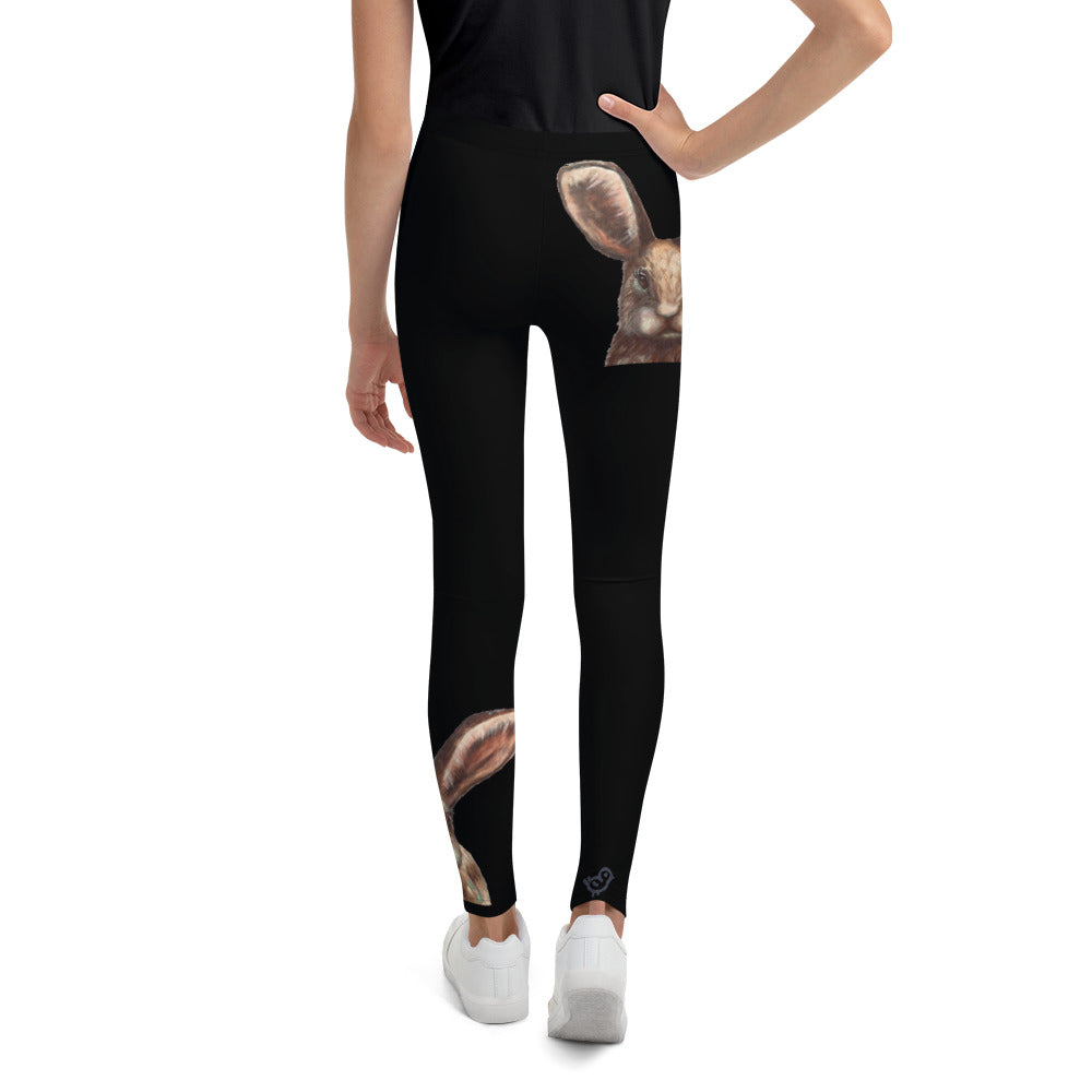 Whimsy Fit Black Bunny Girls Leggings