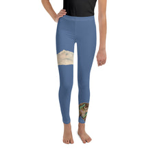 Load image into Gallery viewer, Whimsy Fit Blue Girls Papillon Leggings "Going Home"