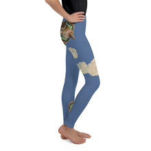 Load image into Gallery viewer, Whimsy Fit Blue Girls Papillon Leggings "Going Home"