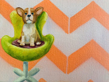 Load image into Gallery viewer, Whimsy FIt "Corgi" Sports bra with "Circles" on backside