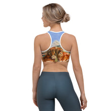 Load image into Gallery viewer, "Horns" Burnt Orange Racerback Sports Bra - Whimsy Fit Workout Wear
