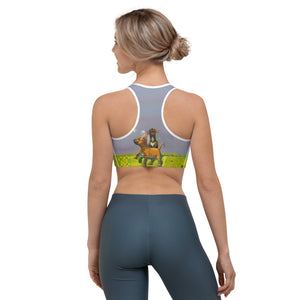 "Bubbles" Sports Bra with Staffordshire Bull Terriers - Whimsy Fit Workout Wear