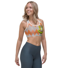 Load image into Gallery viewer, Whimsy FIt &quot;Corgi&quot; Sports bra with &quot;Circles&quot; on backside
