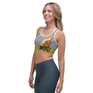 "Bubbles" Sports Bra with Staffordshire Bull Terriers - Whimsy Fit Workout Wear