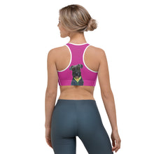 Load image into Gallery viewer, Hot Pink Sports bra with Schnauzer - Whimsy Fit Workout Wear