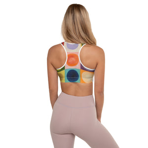 "Corgi" Padded Sports Bra with "Circles" on backside - Whimsy Fit Workout Wear