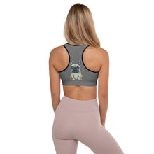 Load image into Gallery viewer, Grey Padded Sports Bra with French Bull Dog - Whimsy Fit Workout Wear