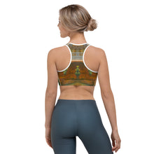 Load image into Gallery viewer, Austin City Scape Sports bra with Schnauzer - Whimsy Fit Workout Wear