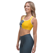 Load image into Gallery viewer, "Doodle Dog" Sports bra in Bright Yellow - Whimsy Fit Workout Wear