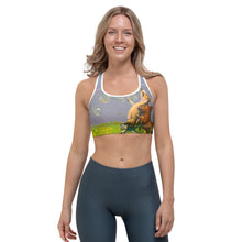 Load image into Gallery viewer, &quot;Bubbles&quot; Sports Bra with Staffordshire Bull Terriers - Whimsy Fit Workout Wear

