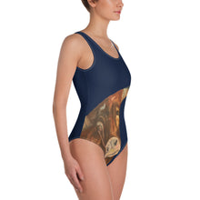 Load image into Gallery viewer, Navy One-Piece Swimsuit with Longhorn - Whimsy Fit Workout Wear