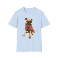 Load image into Gallery viewer, Pug Dog T-Shirt Whimsy Fit Soft T-shirt with Cute pug painting print
