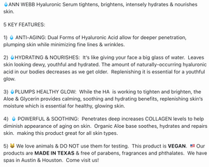 ANN WEBB Hyaluronic Serum