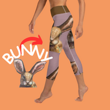 Load image into Gallery viewer, Capri Leggings in Lavender with Bunny - Whimsy Fit Workout Wear
