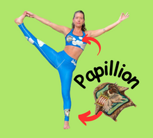 Load image into Gallery viewer, Blue &quot;Papillon&quot; Sports Bra - Whimsy Fit Workout Wear
