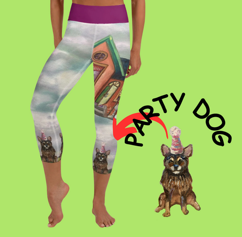 “Party is Over” Yoga Capri Leggings - Whimsy Fit Workout Wear