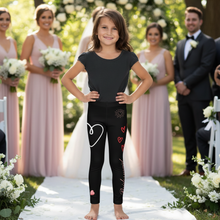 Load image into Gallery viewer, Black Bridesmaid Toddler Leggings - Matching Bridal Party Sizes 2T-7 Young child with bridal party
