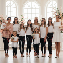 Load image into Gallery viewer, Baby to bride in black bridesmaid leggingsBlack Bridesmaid Toddler Leggings - Matching Bridal Party  
