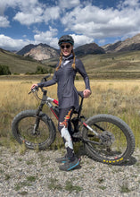 Load image into Gallery viewer, Black Ladies Dog Walking Leggings Dexter the Dog Karen_Dexter_Mountain Bike Mountains

