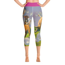 Load image into Gallery viewer, Bubbles print capri leggings Back view | Whimsy Fit
