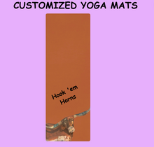 Load image into Gallery viewer, Burnt Orange Yoga Mat with Longhorn by Whimsy Fit Personalized
