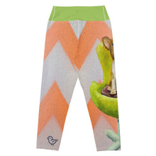 Load image into Gallery viewer, Capri Yoga Leggings with Corgi HIgh Waist Whimsy Fit Flat front
