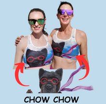 Load image into Gallery viewer, Chow Chow print padded sports bra | Whimsy Fit
