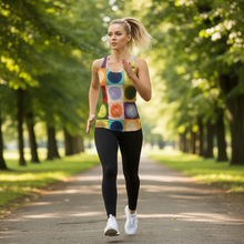 Load image into Gallery viewer, Model wearing Circles Tank Top - Running Pose
