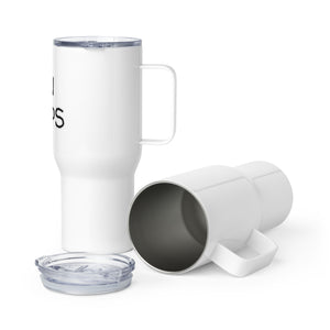 "Gin Helps" Travel mug with Handle - Whimsy Fit Workout Wear