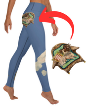 Load image into Gallery viewer, Papillon Blue Yoga Leggings - Whimsy Fit &quot;Going Home&quot;
