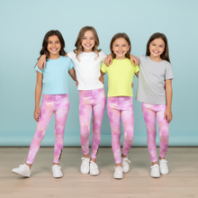 Load image into Gallery viewer, Girls Group in Cotton Candy Party Dog Leggings
