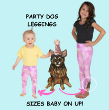 Load image into Gallery viewer, Whimsy Fit “Cotton Candy - Party Dog” Girls Leggings - Whimsy Fit Workout Wear
