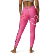 Load image into Gallery viewer, Pink Bride Leggings Matching Bridal Party Leggings  back 2
