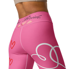 Load image into Gallery viewer, Pink Bride Leggings Matching Bridal Party Leggings close up
