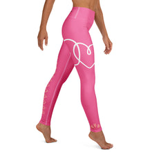 Load image into Gallery viewer, Pink Bride Leggings Matching Bridal Party Leggings side view 2
