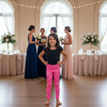 Load image into Gallery viewer, Pink Bridesmaid Leggings 8-20 Whimsy Fit  Wedding party with bridesmaids
