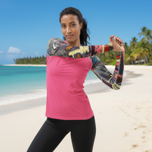 Load image into Gallery viewer, HOT Pink Rash Guard Marketing Photo
