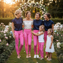 Load image into Gallery viewer, Bride Party Leggings Whimsy Fit bridal-party-in-matching-leggings-garden-setting
