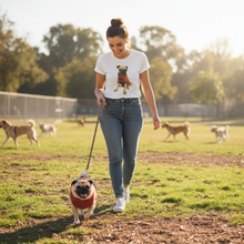 Load image into Gallery viewer, Pug Dog T-Shirt Whimsy Fit Soft T-shirt with Cute pug painting print
