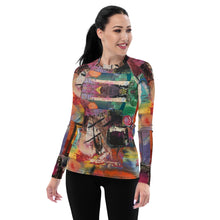 Load image into Gallery viewer, Women's Rash Guard Calm Down Whimsy Fit UPF 50+ Abstract Long Sleeve Swim Shirt
