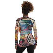 Load image into Gallery viewer, Women's Rash Guard Calm Down Whimsy Fit UPF 50+ Abstract Long Sleeve Swim Shirt
